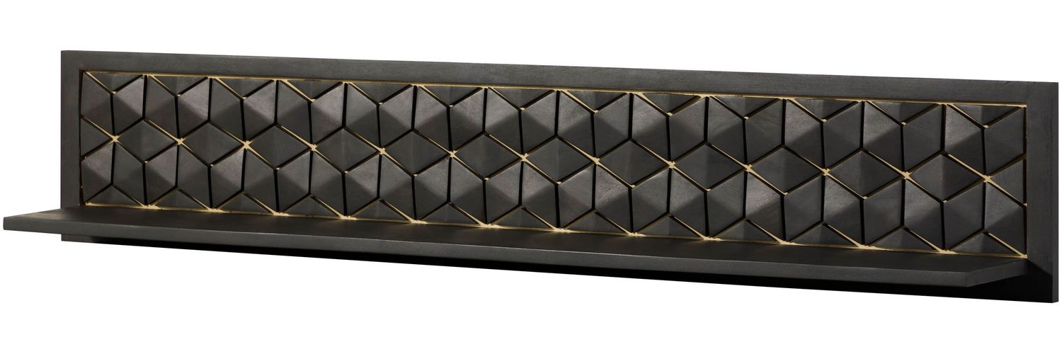Wandregal Mango 159x22x29 grau geölt DIAMOND #125 Bild 1