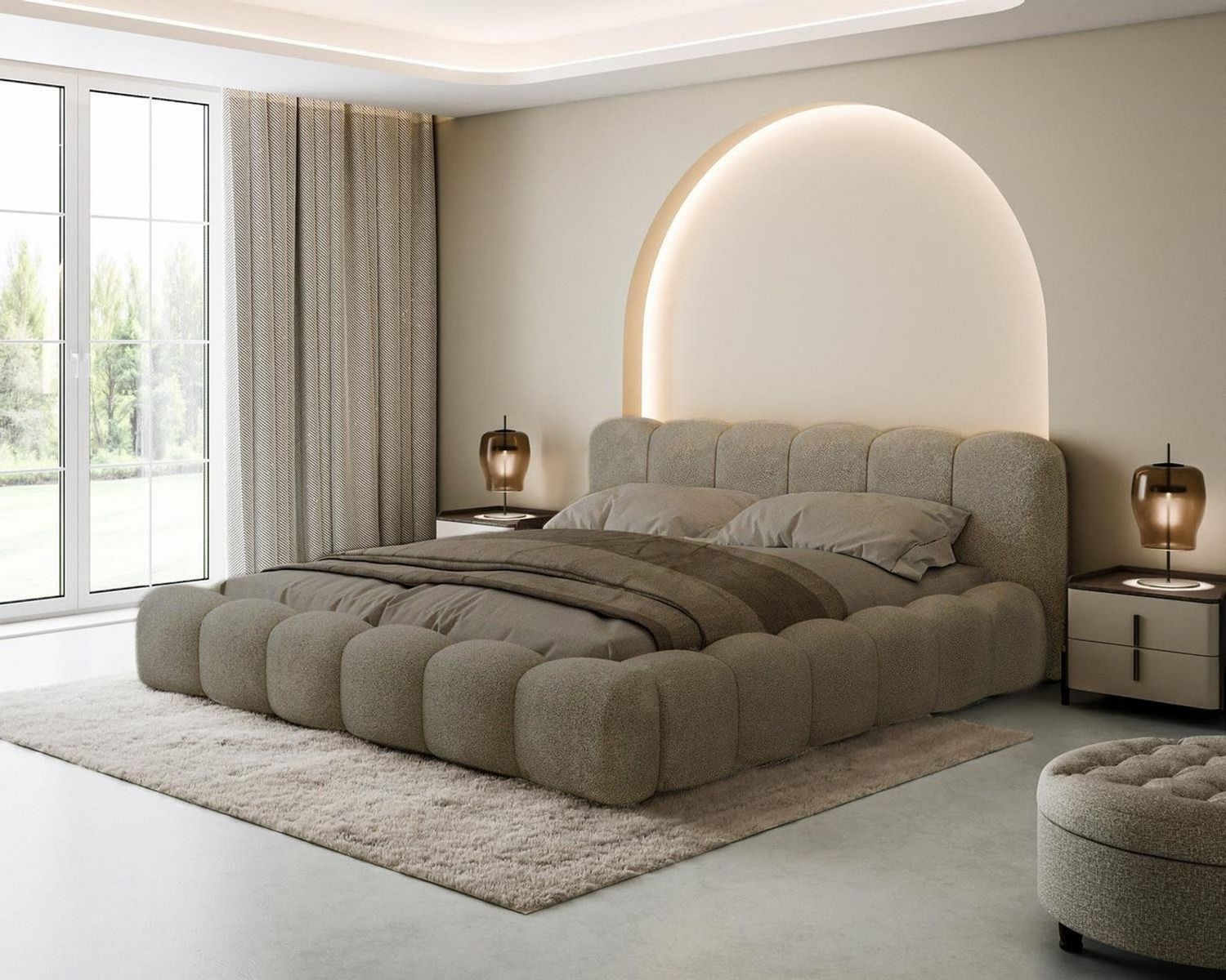 Compleo Polsterbett Designerbett, Wolkenbett, TOPSELLER, Modern Schlafzimmer, Made in EU, Wolkenbett modern Bild 1