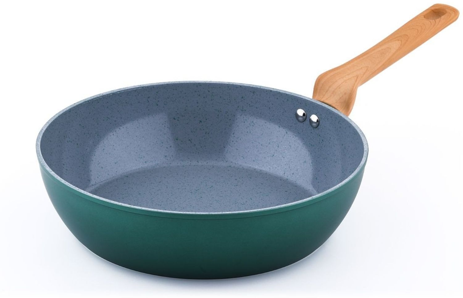 CS Koch-Systeme Schmorpfanne PURE, antihaftbeschichtet, grün, Aluminium (1-tlg), antihaftbeschichtet Bild 1