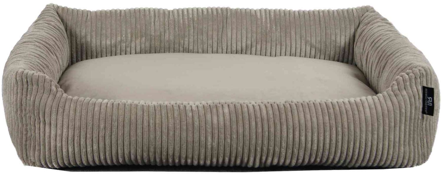 ROHRSCHNEIDER Hundebett - Cord, Hundekorb, Tierbett, Wendekissen, Bezug waschbar, rutschfest Taupe 15x70x49cm Bild 1