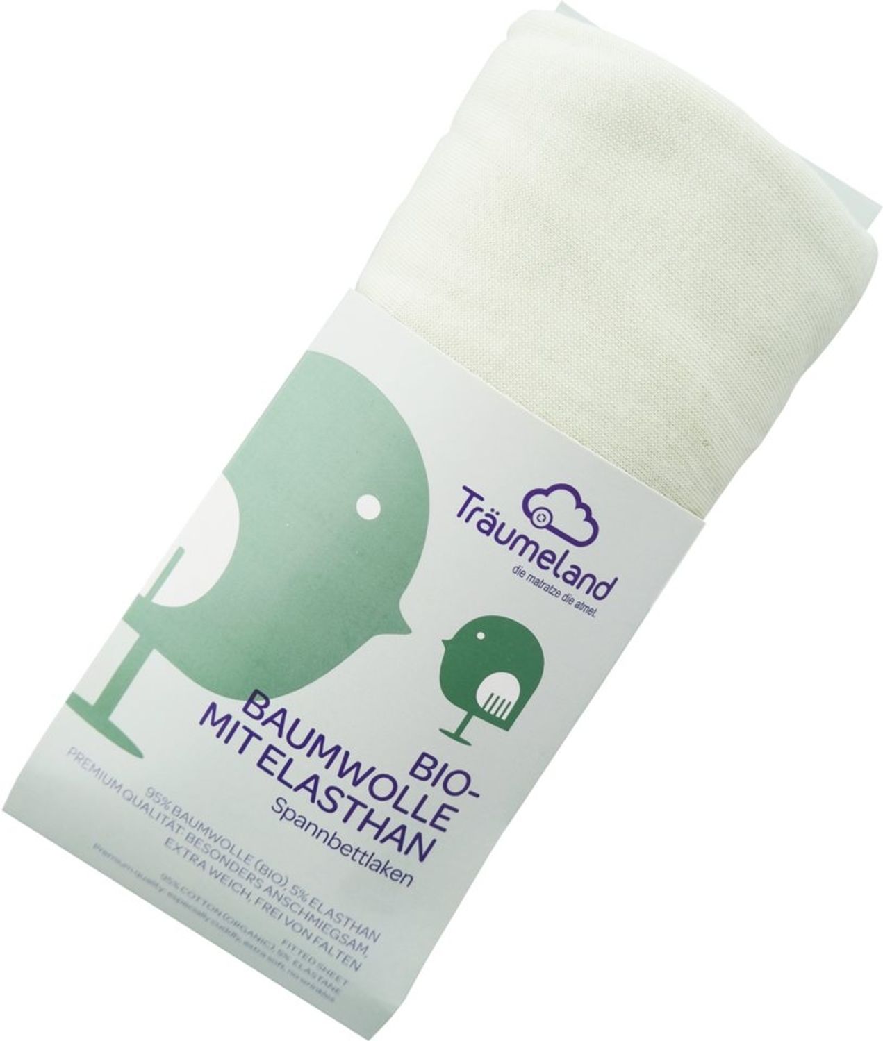 Träumeland Spannbettlaken Bio-Baumwolle mint 60 x 120 cm + 70 x 140 cm Bild 1