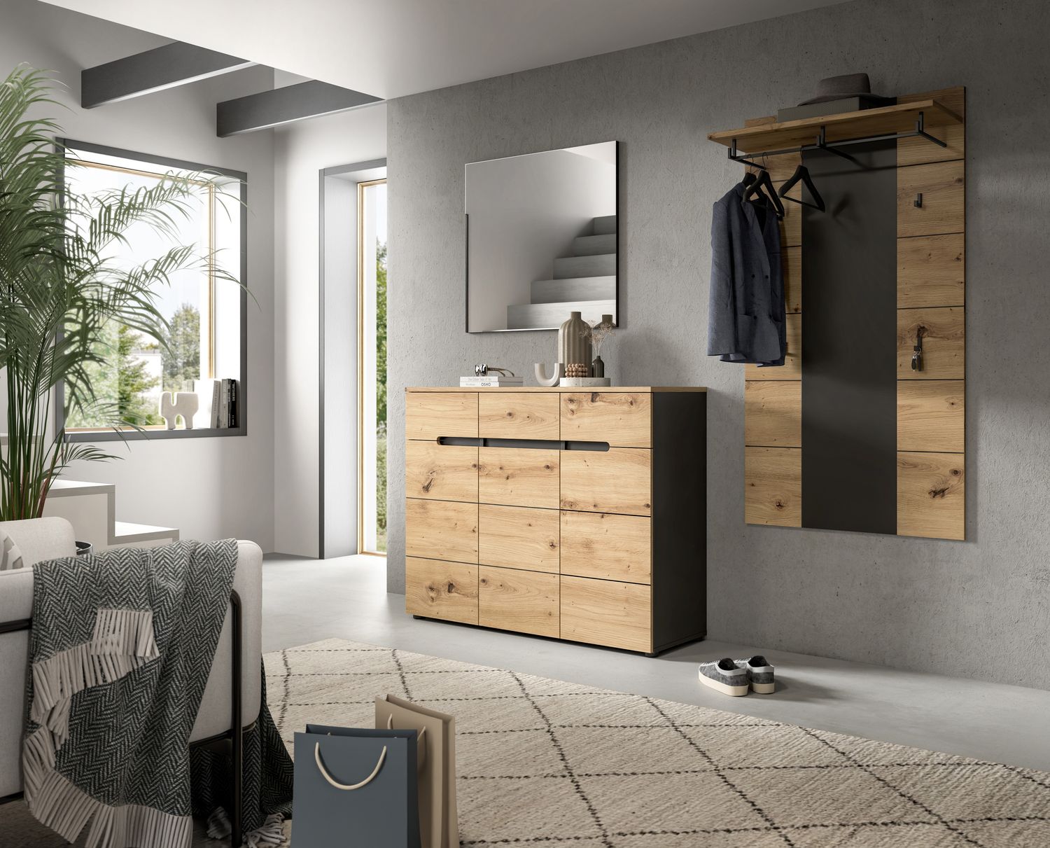 Xonox Canu Kommode in Artisan Nachbildung, 173x81x41 cm Bild 1