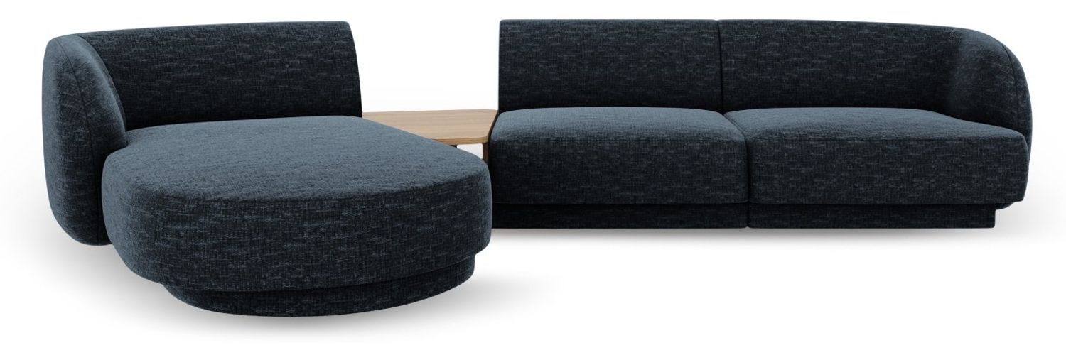 Micadoni Modulares Sofa Miley mit Recamiere 3-Sitzer Links Chenille Haga Königsblau Bild 1