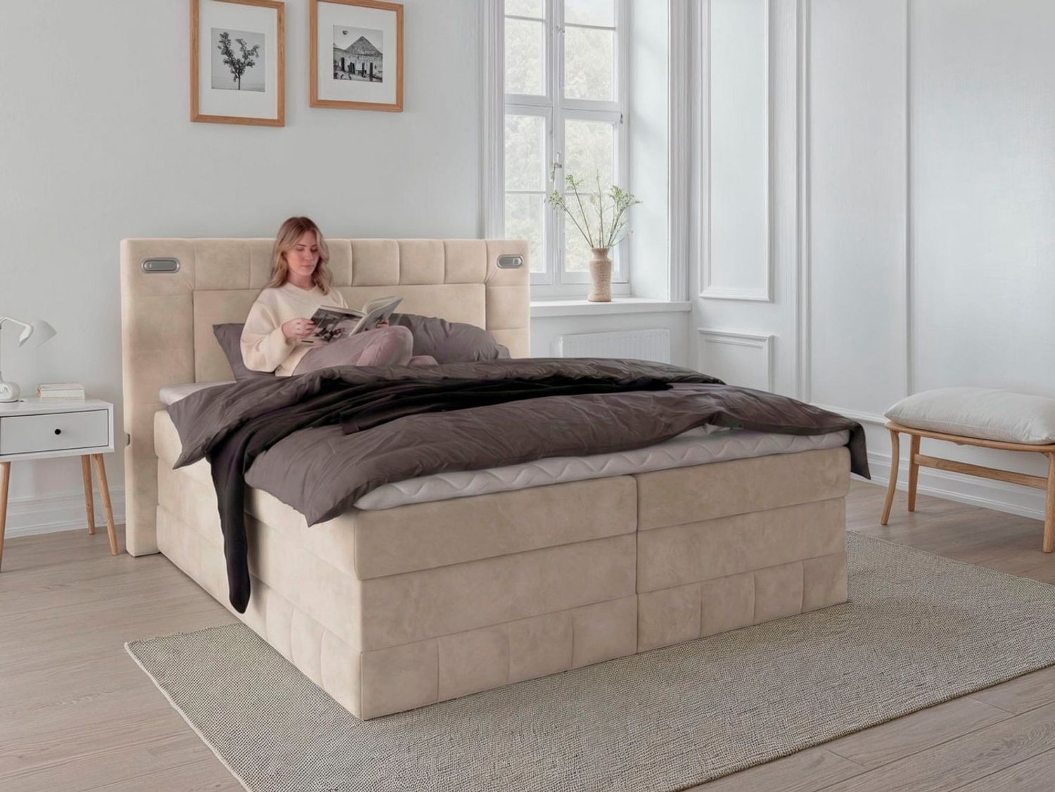 OTTO home Boxbett PHILLIPA inkl. Bettkasten, wahlweise mit LED-Leuchten, Breite: 180cm, inkl. Kaltschaum-Topper, in verschiedenen Farben erhältlich Bild 1