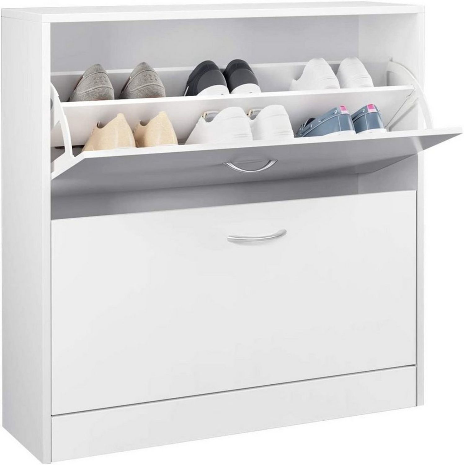 Homfa Schuhschrank (1-St) Schuhregal mit 3 Klappen,Schuhkipper weiß,2 Türen/3Türen Bild 1