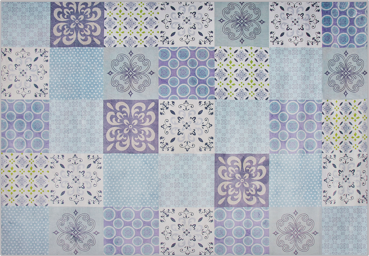Teppich mehrfarbig 160x230 cm Mosaik-Muster Kurzflor INKAYA Bild 1