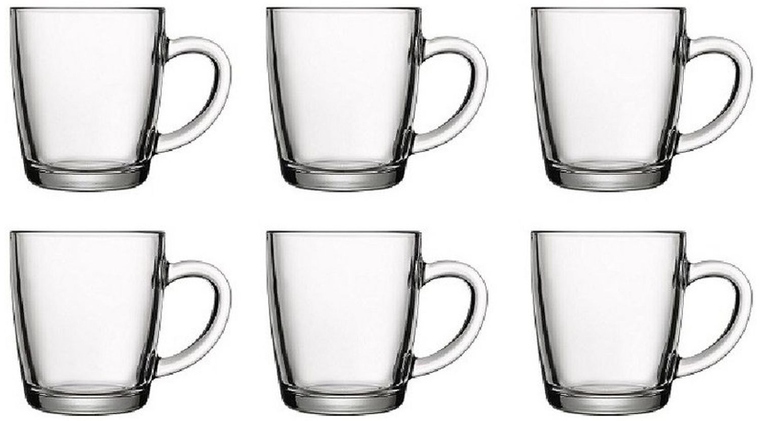 Pasabahce Becher Pasabahce Basic Henkeltasse 350 ml 6er Set, Glas Bild 1