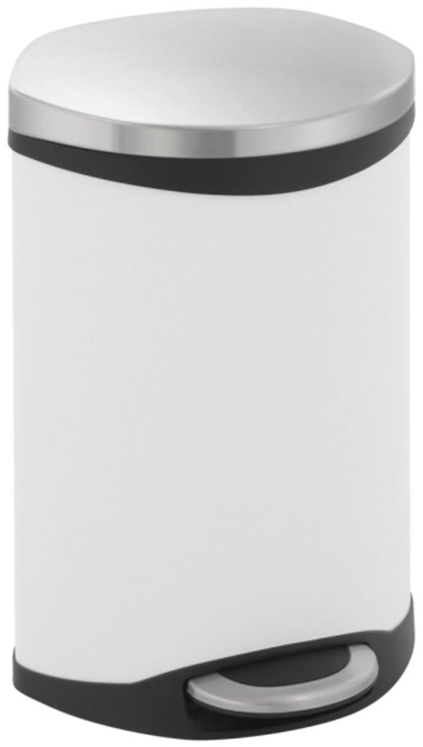 Pedaleimer EKO Shell-bin weiß pulverbeschichteter Stahl 10 l mit Kunststoff-Inneneinsatz Bild 1