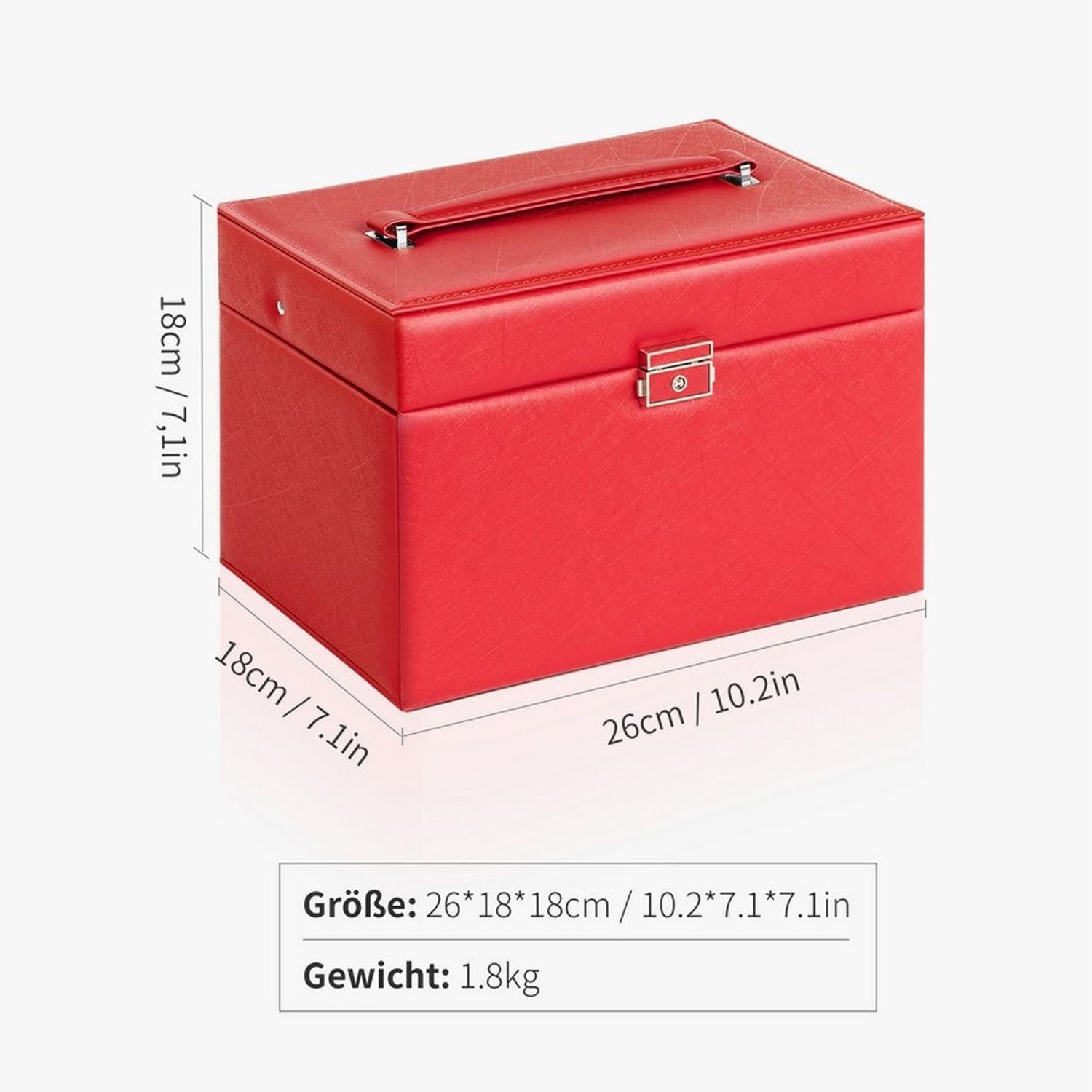 AdelDream Schmuckkasten YY-J06, Abschließbares Aufbewahrungsgehäuse und Stauraum Schubladen Bild 1
