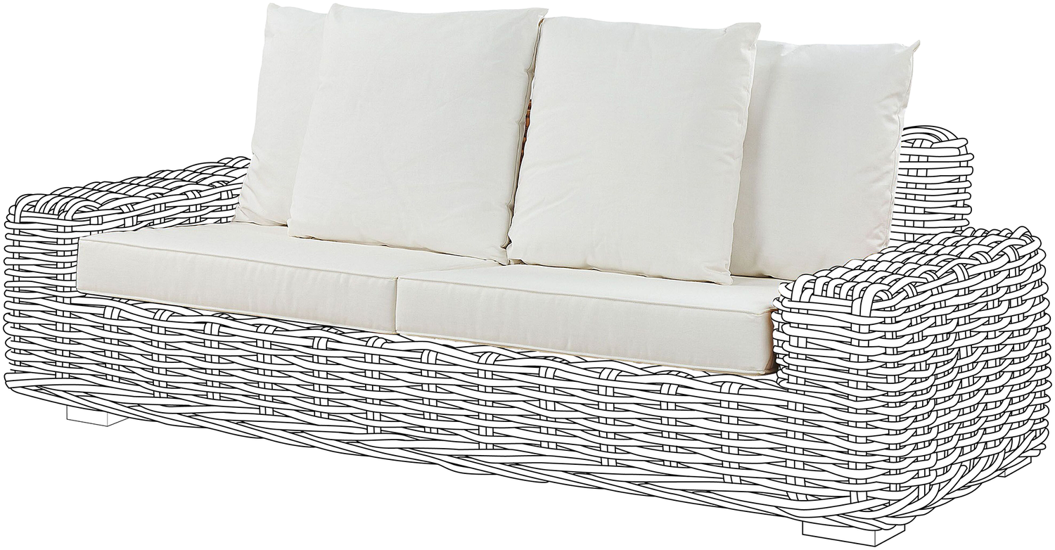 Beliani 'FORLI' Outdoor Kissenbezug Set, Weiß Bild 1