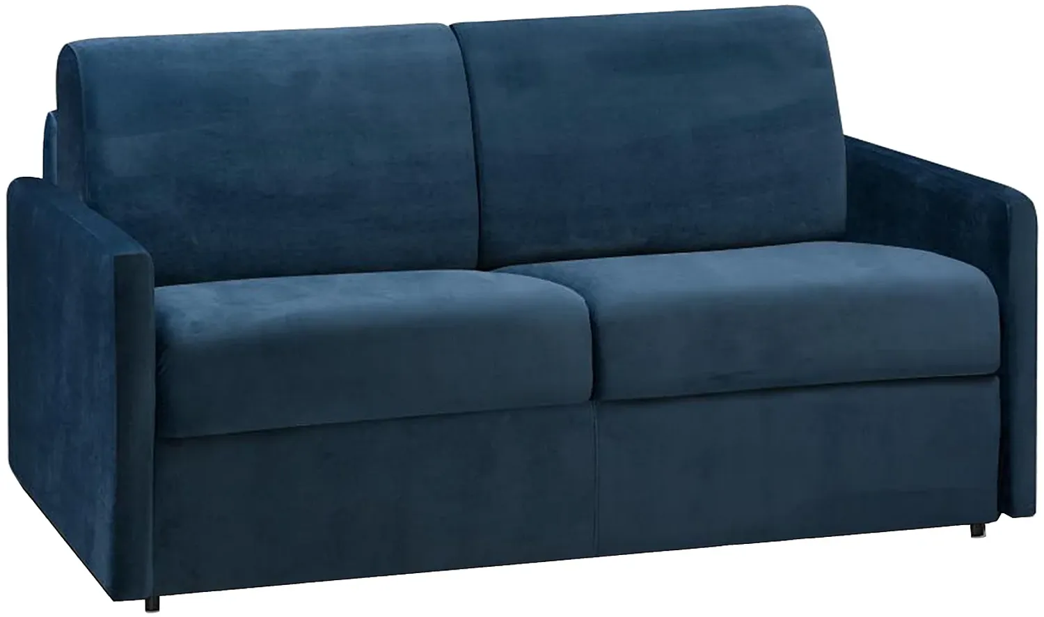 Schlafsofa 2-Sitzer Samt CALIFE - Dunkelblau - Liegefläche: 120 cm - Matratzenhöhe: 14 cm Bild 1