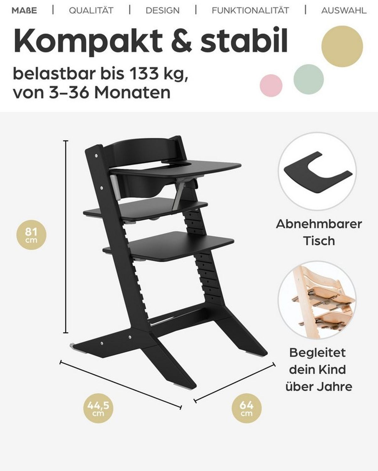 Geuther Kinderstuhl Kinderhochstuhl NALA mit Tisch Bild 1
