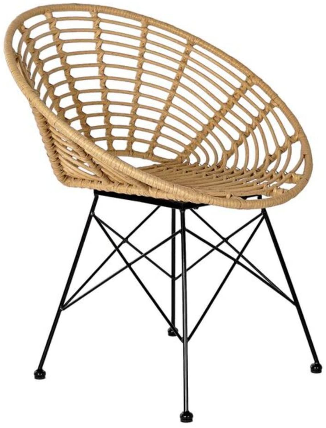 DKD Home Decor Gartenstuhl der Marke, weiß und braun, aus Metall und Polyrattan (72 x 64 x 78 cm) Bild 1