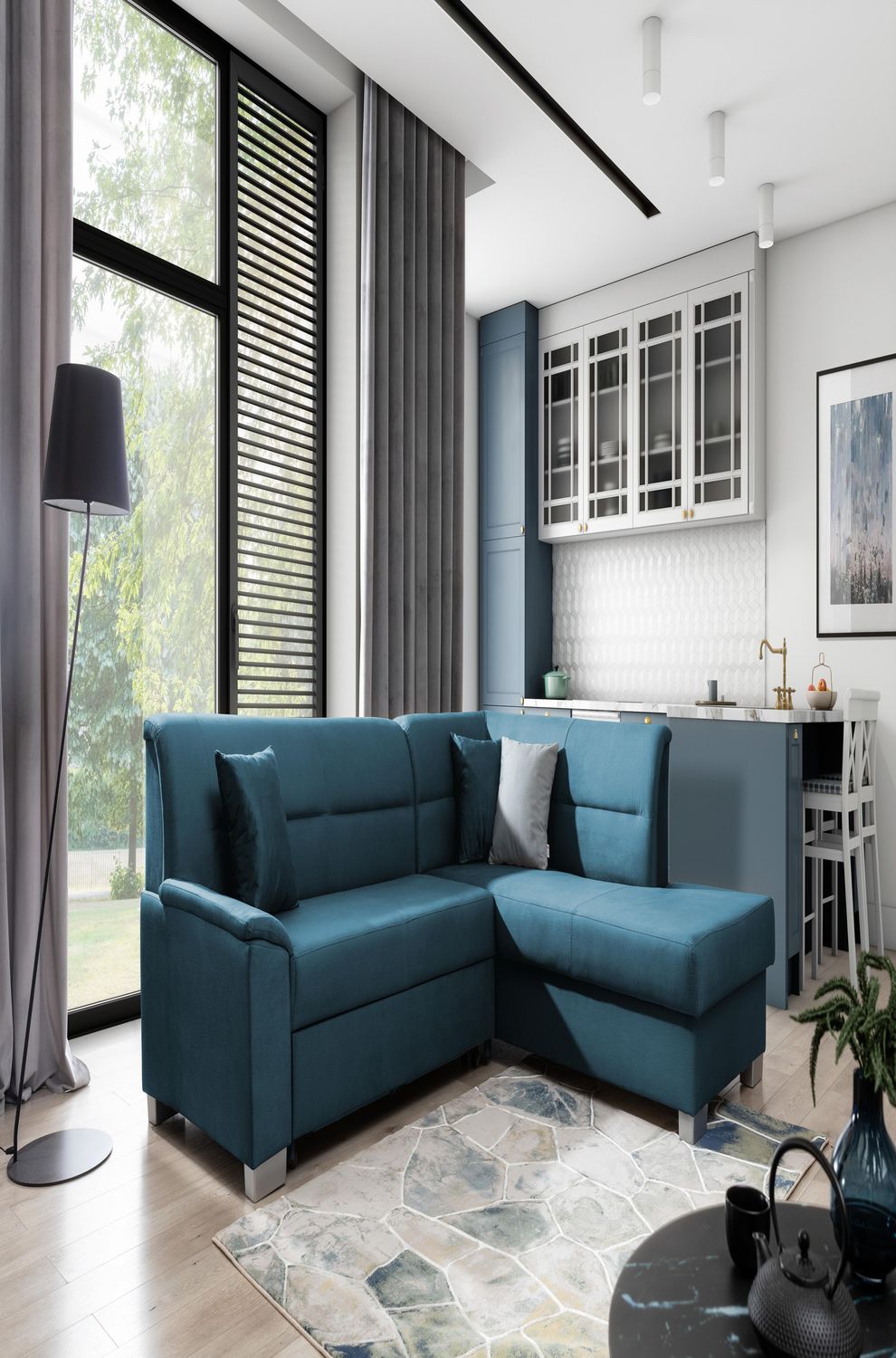 Wohnideebilder Bergen Dunkelblau Ecksofas & Eckcouches BR47 Bild 1