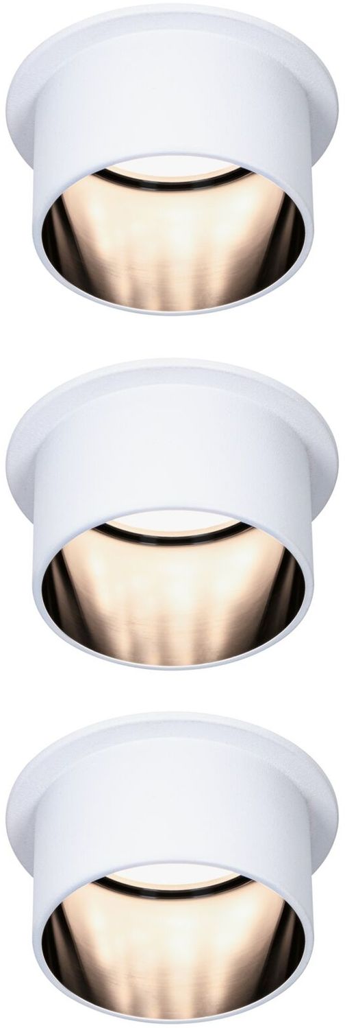 Paulmann No. 93377 LED Einbauleuchten Set Gil 6W IP44 2700K Weiß Schwarz 3-Stufen dimmbar Bild 1