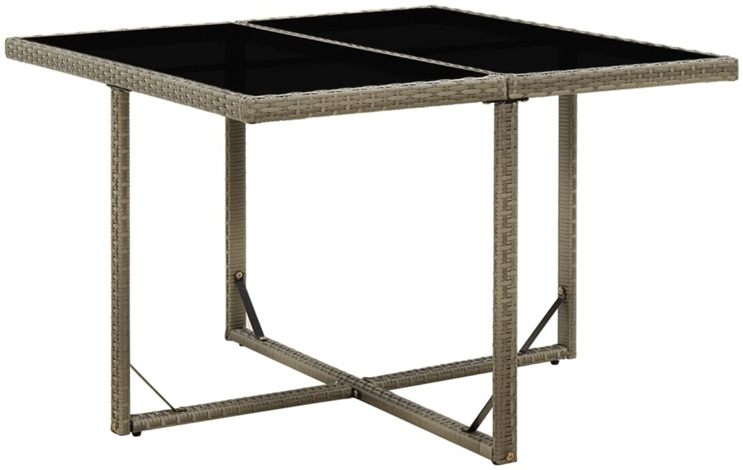 vidaXL Gartentisch Grau 109x107x74 cm Poly Rattan und Glas 316765 Bild 1