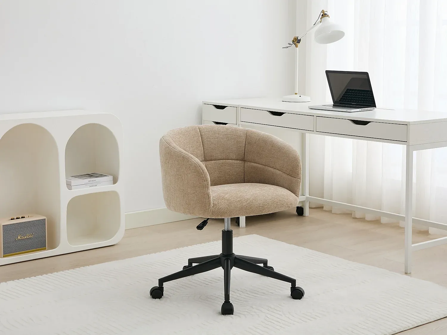 Vente-unique - NOMITIO Office chair Stoff Beige - B 57 cm x H 79 cm71 cm x L 61 cm Bild 1