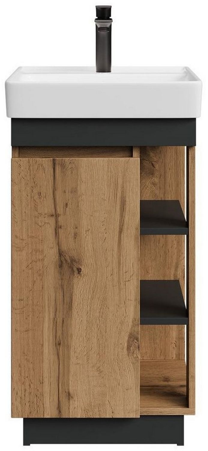 Planetmöbel Badmöbel-Set Nyx, (50cm Waschtisch mit Armatur, 2-St), Badezimmer Waschtisch 50 cm für Gäste-Bad & WC Bild 1