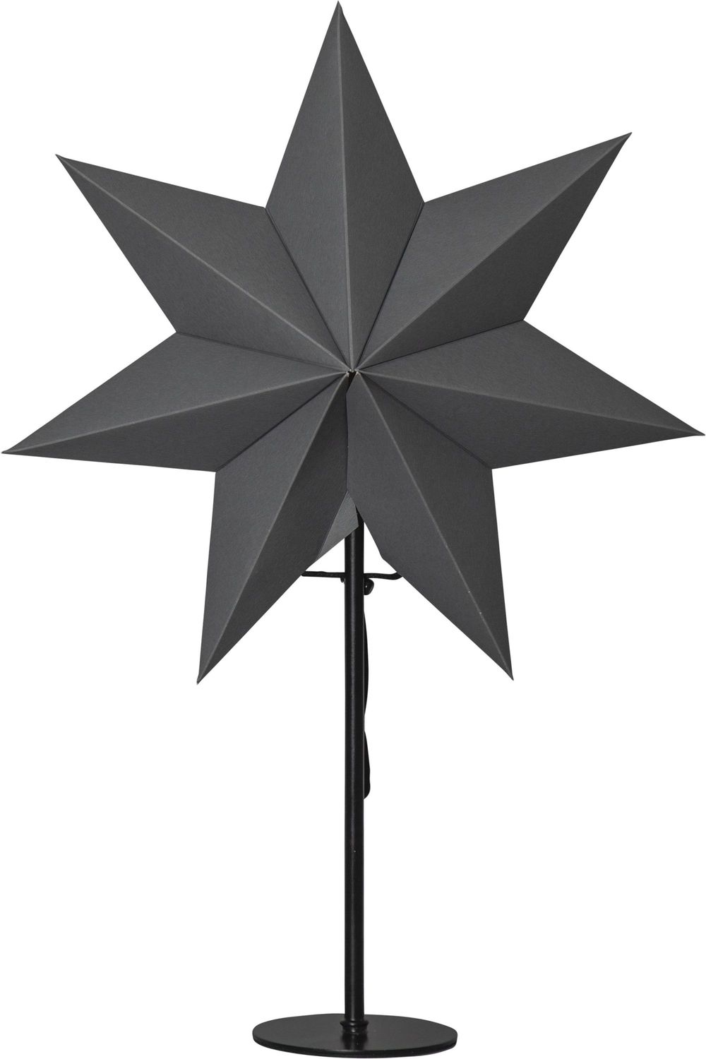 Papierstern-Tischleuchte Mixa strombetrieben E14 Metallfuß grau H 50cm Bild 1