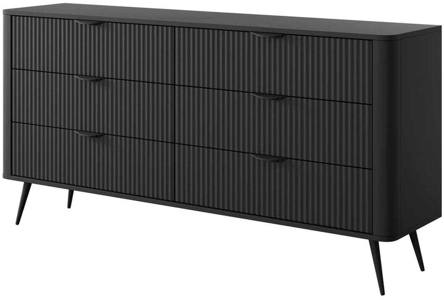 Bettso 'LANTE' Kommode mit Schubladen, Holzwerkstoff Schwarz, 81x38x163 cm Bild 1