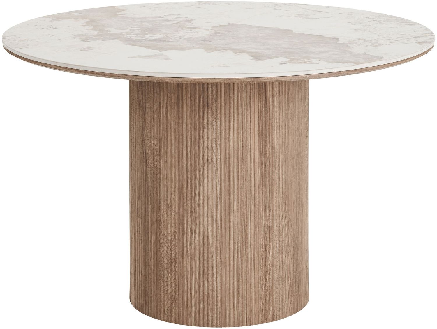 Esstisch >Athens< in weiss / Dunkelbraun, Keramik, MDF, Dekor - 76x120cm (HxD) Bild 1