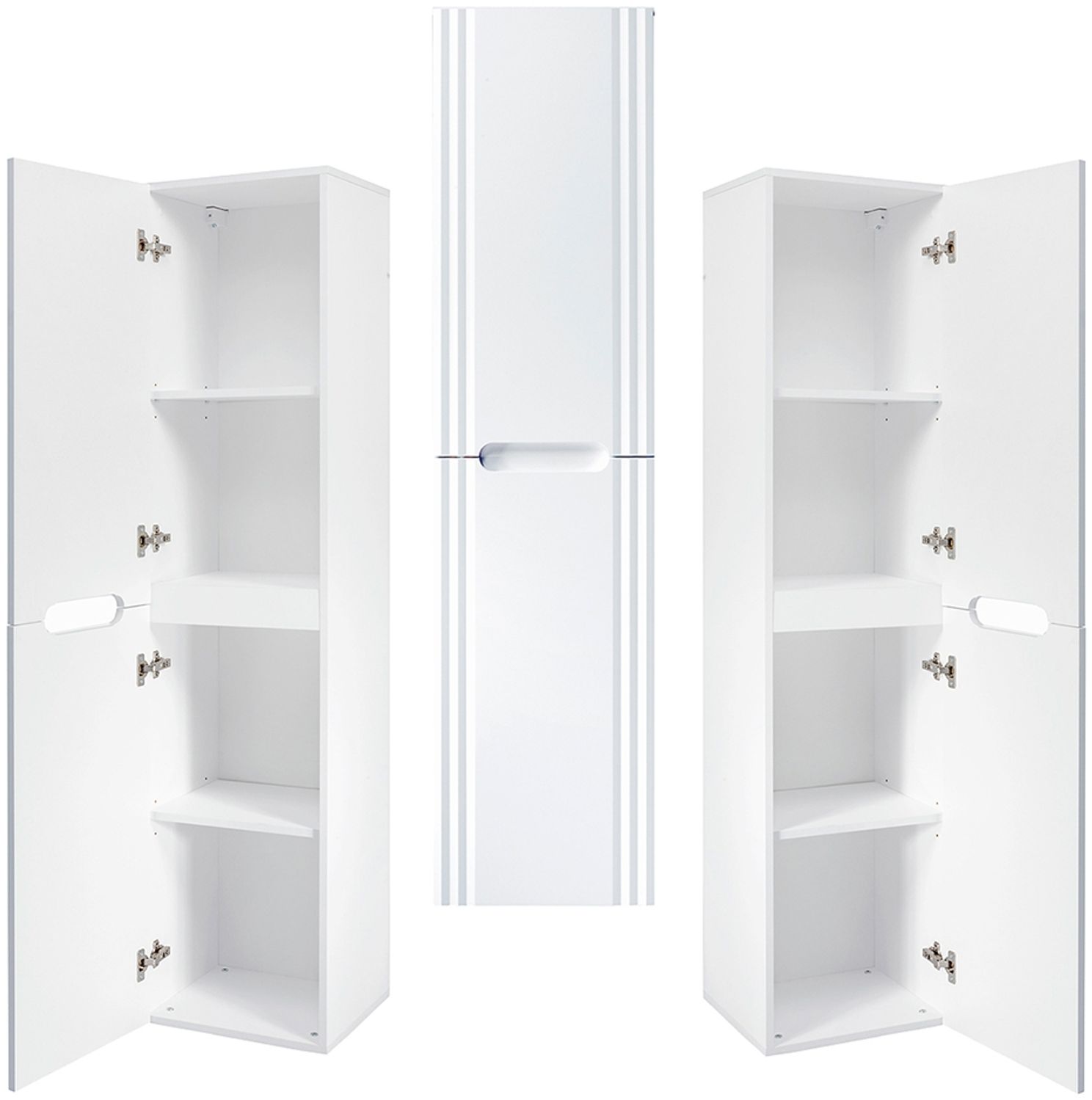 Badmöbel Hochschrank 2-türig FAIRFIELD-56 in weiß, B/H/T: 40/165,5/36 cm Bild 1