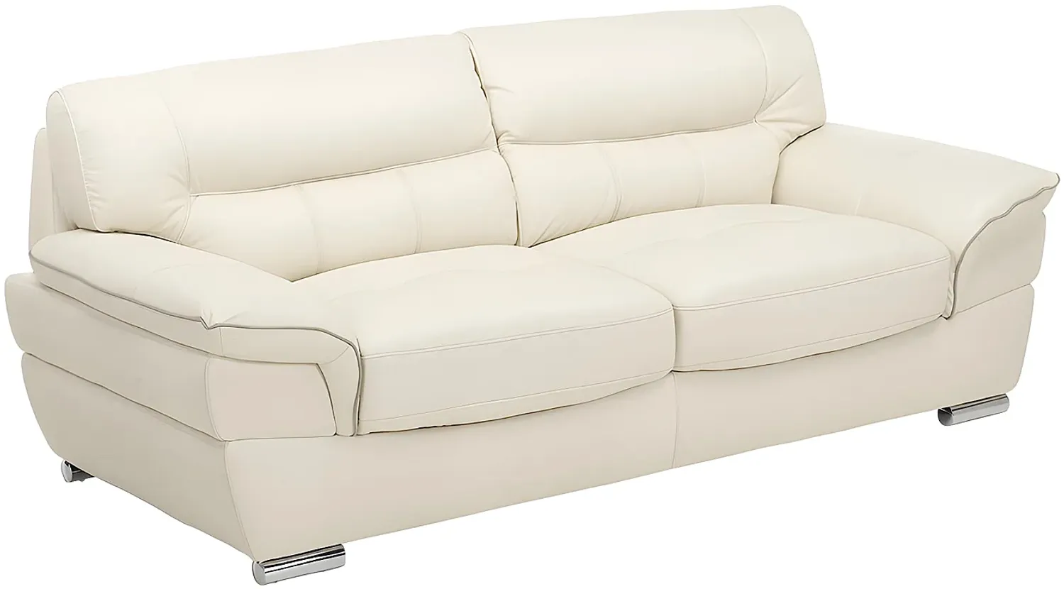 Vente-unique - THIBAULT Sofa and armchair set Leder Weiß - B 93 cm x H 87 cm x L 115 cm210 cm Bild 1