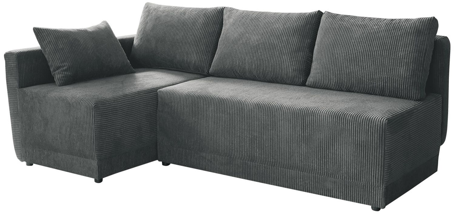 Ecksofa 'Zeles' Cord dunkelgrau Links Bild 1