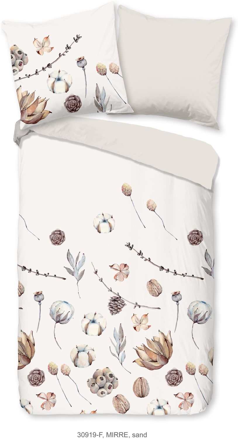 Good Morning Flanell Bettwäsche 155x220 Mirre Zweige Natur Wende sand 30919 Bild 1