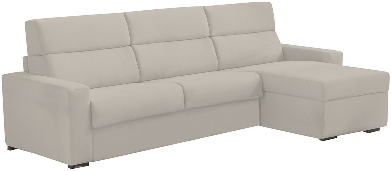 Dmora Schlafsofa mit Halbinsel Celleno, Wandelbares Ecksofa für das Wohnzimmer, gepolstert, abnehmbar, 100 % Made in Italy-Qualität, 280x160 h100 cm, Beige Bild 1