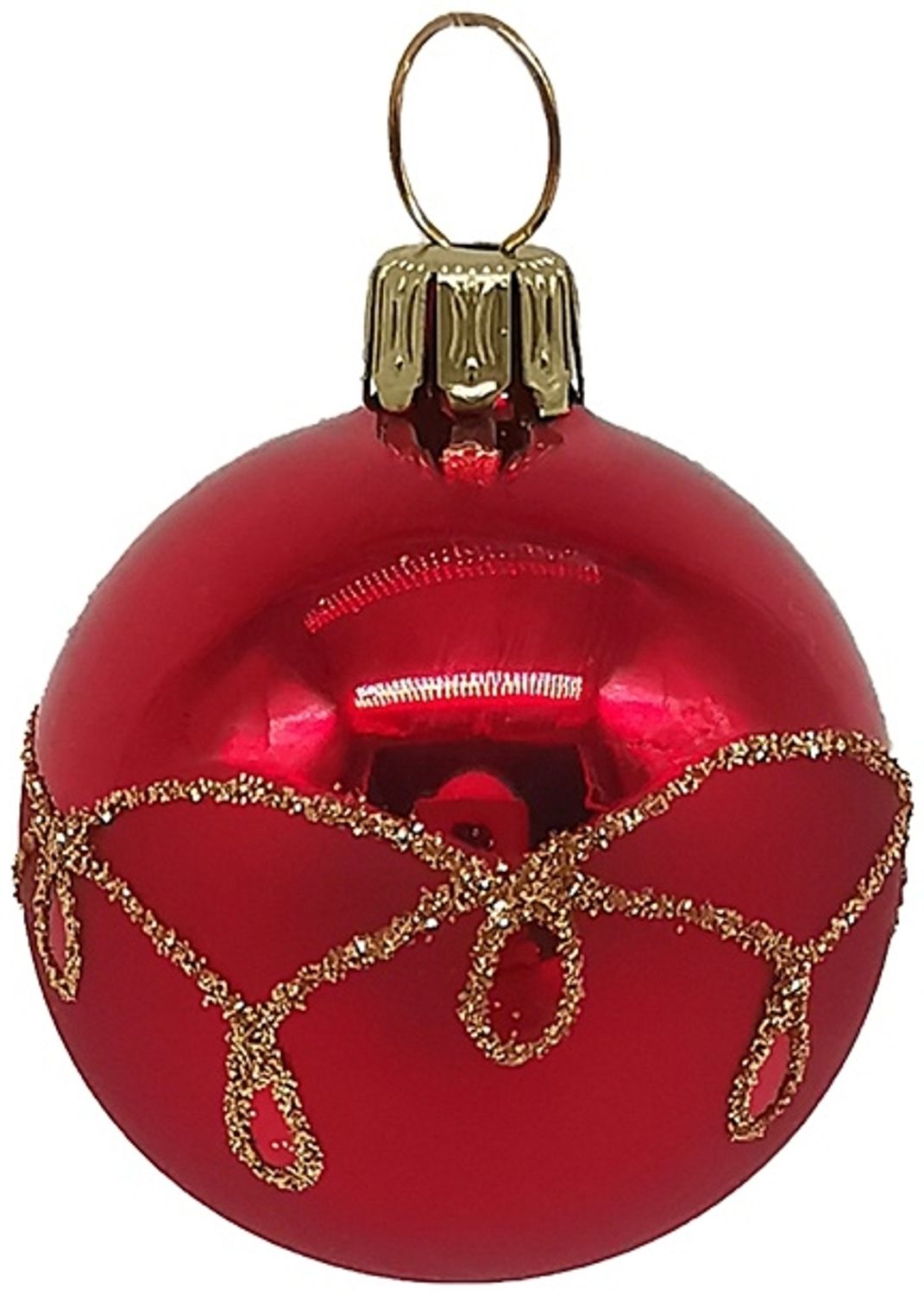 Christbaumkugel Ø4cm, rot matt, Tropfen - Schatzhauser Weihnachtsschmuck Bild 1
