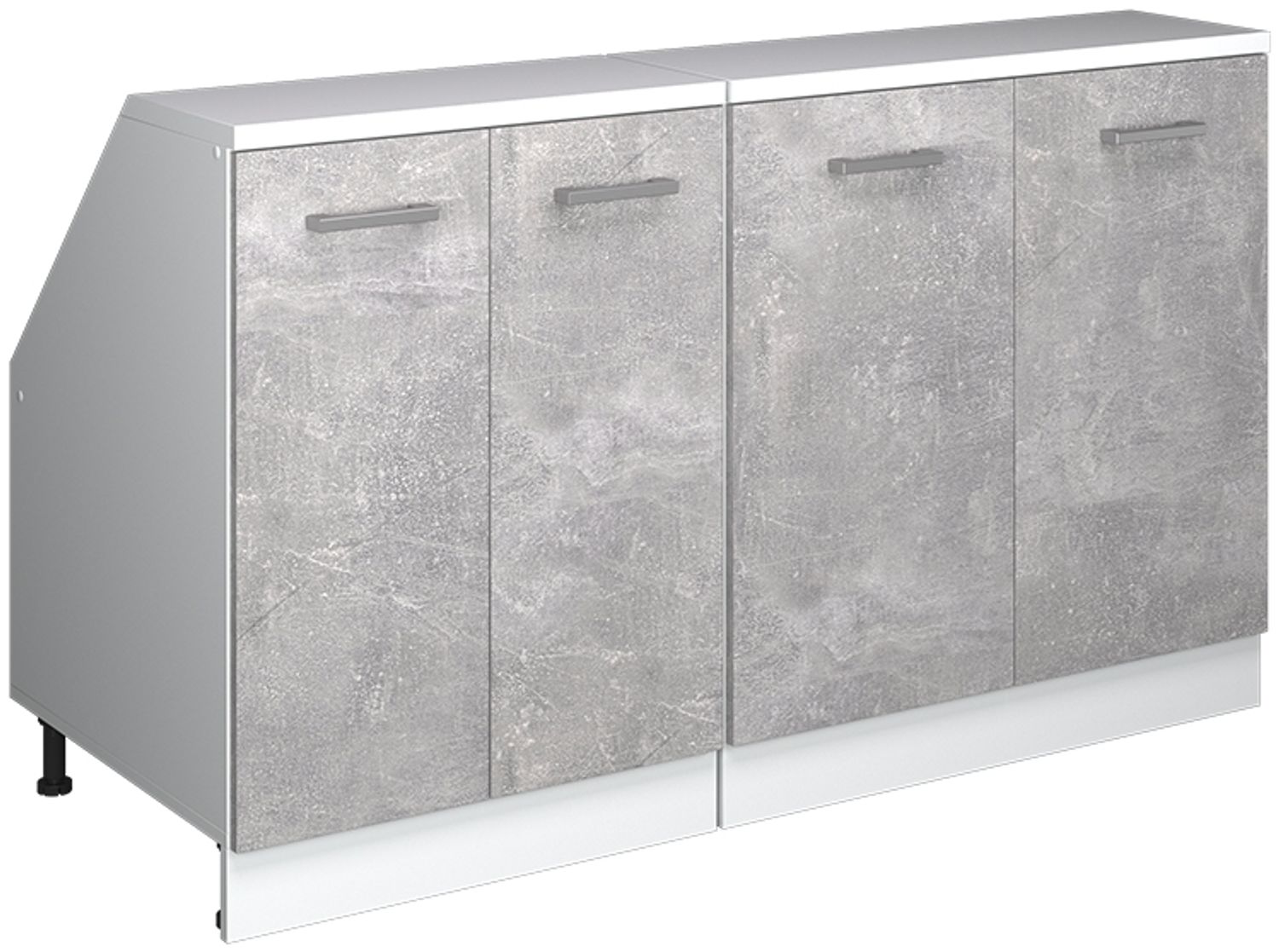 Dachschrägenschrank-Set Rion Beton 140 cm 2er Set Schrankkorpuss 60 cm Tiefe Vicco Bild 1