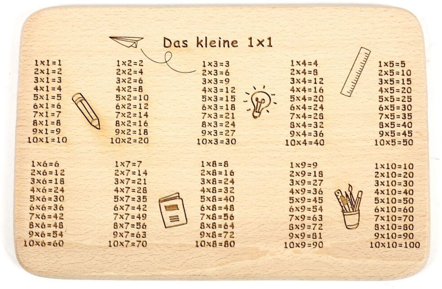 12x Frühstücksbrettchen Schulanfang 1x1 Unterlagen Schneiden Speise Kinder Tisch Bild 1