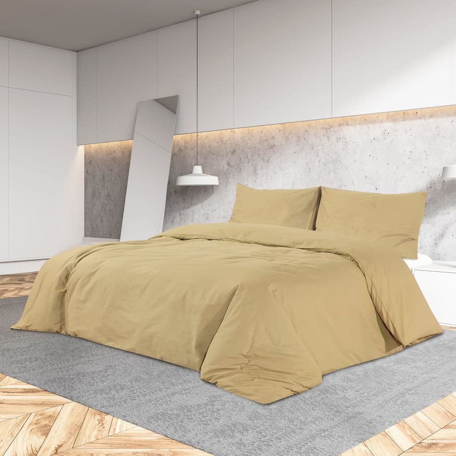 vidaXL Bettwäsche-Set Taupe 135x200 cm Leichte Mikrofaser 135989 Bild 1