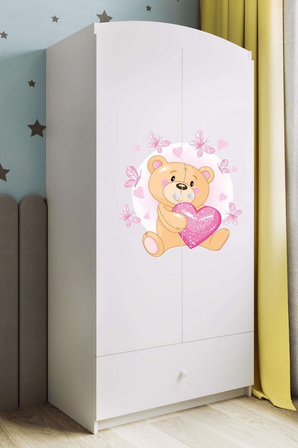 99rooms Kinderkleiderschrank Dreams XXVII (Kleiderschrank, Schrank) Modern, Zertifikate und europäische Hygienestandards der Klasse E1 Bild 1