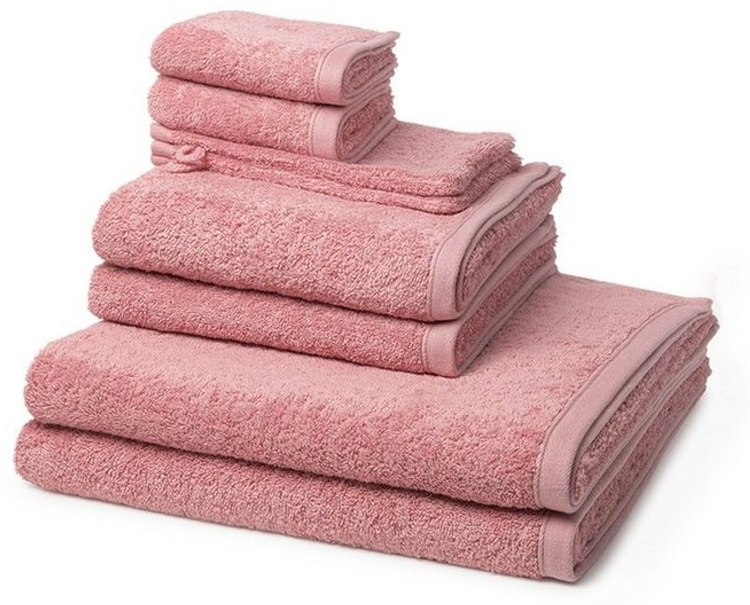 Ross Vita 8 tlg. Frottier-Set - 2 X Handtuch (50 X 100cm), 2 X Duschtuch (70 X 140cm), 2 X Gästetuch (30 X 50cm), 2 X Waschhandschuh (16 X 22cm) - 520 g/m2 - Altrosa Bild 1
