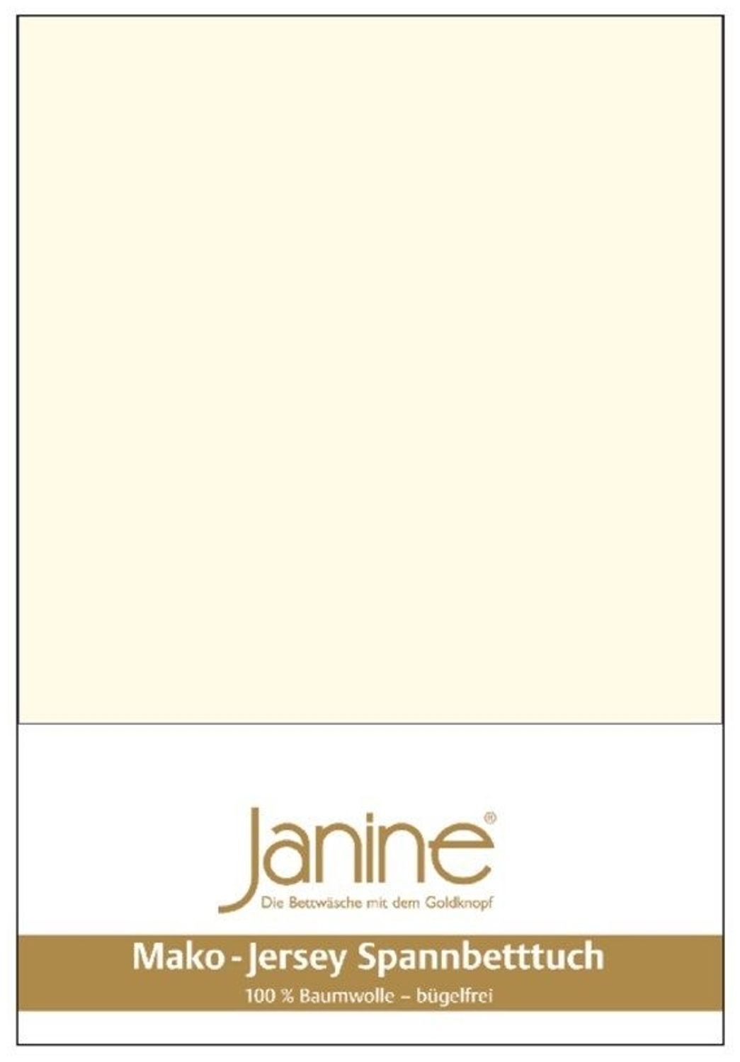 Janine Mako-Jersey Spannbetttuch Spannbettlaken 100% naturreine Baumwolle 90-100cm x 190-200cm 07 natur Bild 1