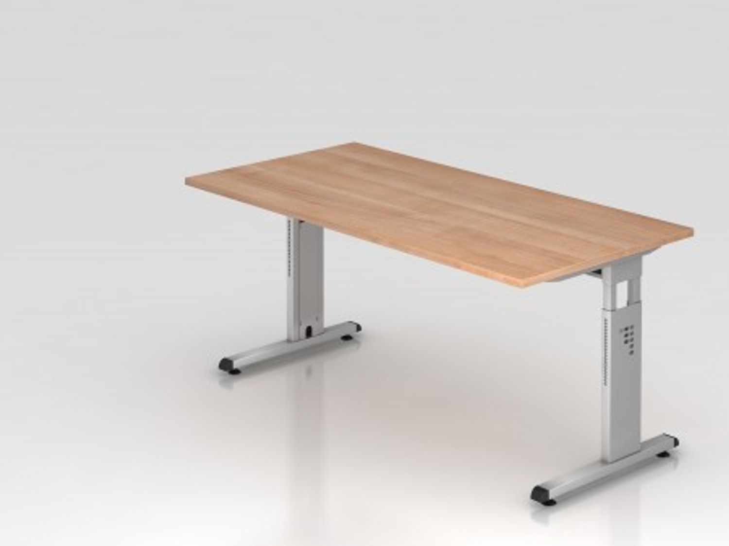 Schreibtisch OS16 C-Fuß 160x80cm Nussbaum Gestellfarbe: Silber Bild 1