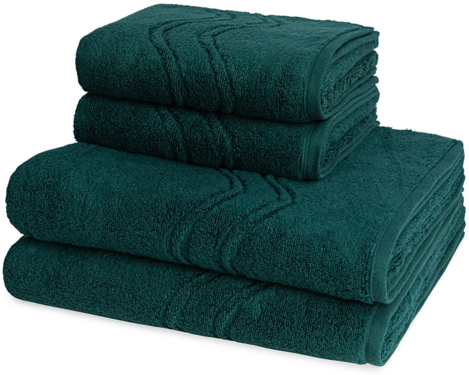 Ross Cashmere feeling 4 tlg. Frottier-Set - 2 X Handtuch (50 X 100cm), 2 X Duschtuch (75 X 140cm) - 520 g/m2 - Moosgrün Bild 1