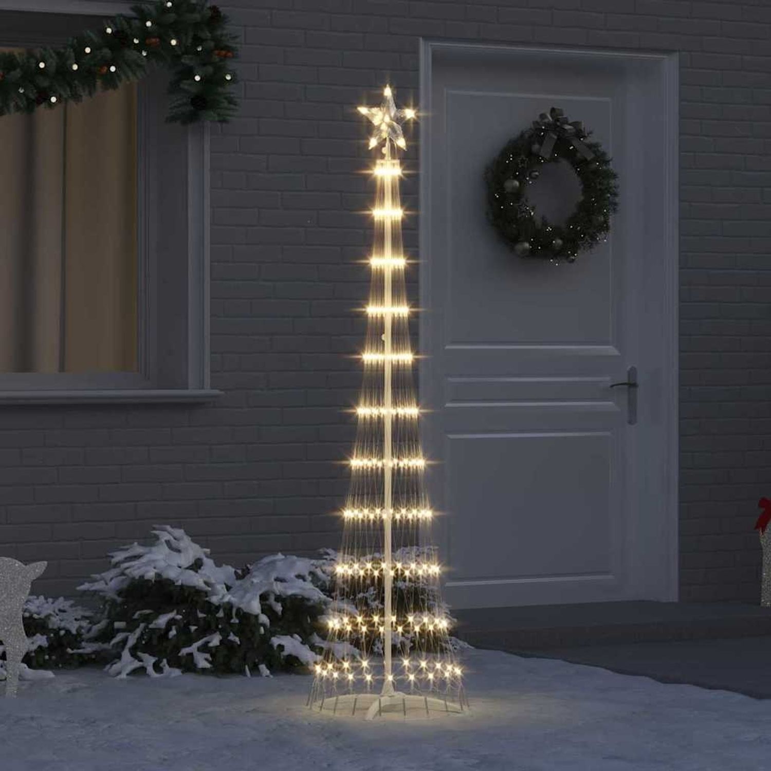 vidaXL LED-Weihnachtsbaum Warmes Weiß 51 x 51 x 190 cm Metall 42018771 Bild 1