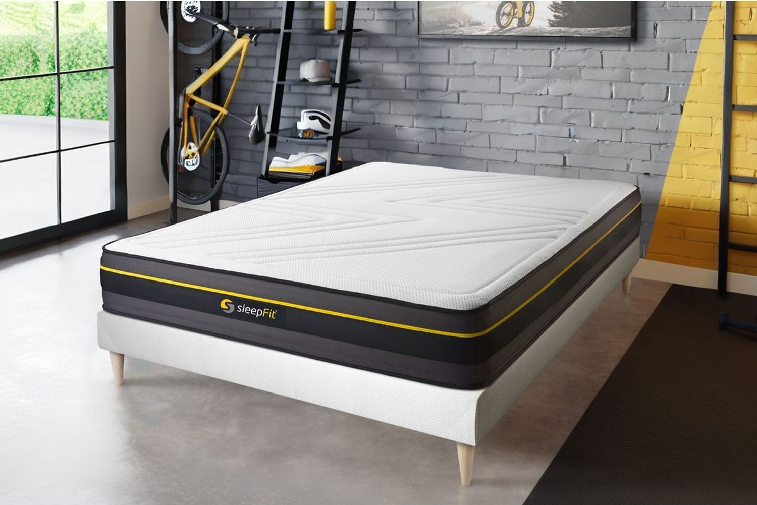 Matratze ACTIVE 140x200 cm + Bettgestell mit Lattenrost, H4, Memory-Schaum, Höhe: 24 cm, Weiß Bild 1