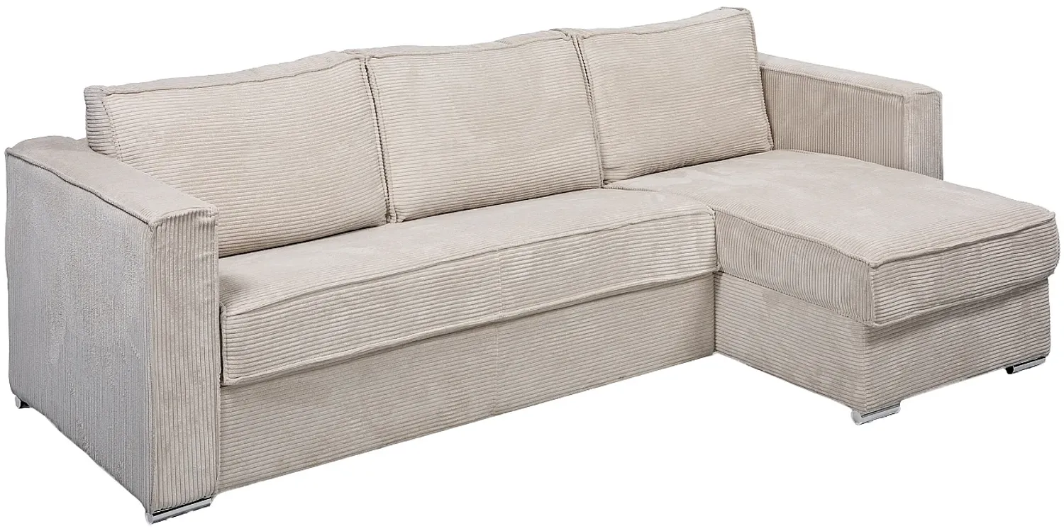 Vente-unique - LORETO Sofa SamtStoff Beige - B 223 cm152 cm x H 90 cm x L 298 cm Bild 1