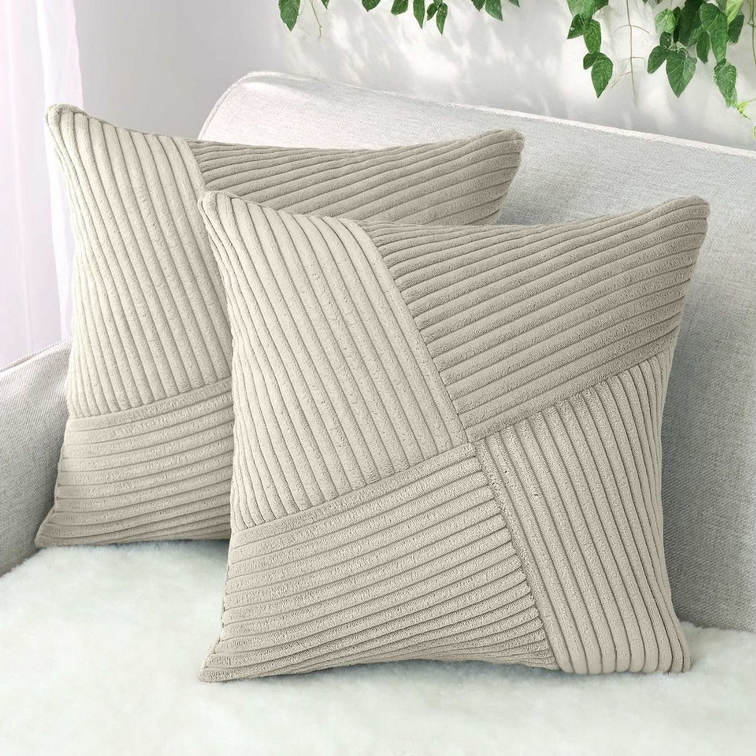 Amilian Kissenbezüge - 2er Set Kissenhüllen - Kissenbezug - Zierkissenbezüge, (2 Stück), 40x40 cm, Kissenhülle für Sofakissen, Dekokissen, Zierkissen, Kissen, Bild 1