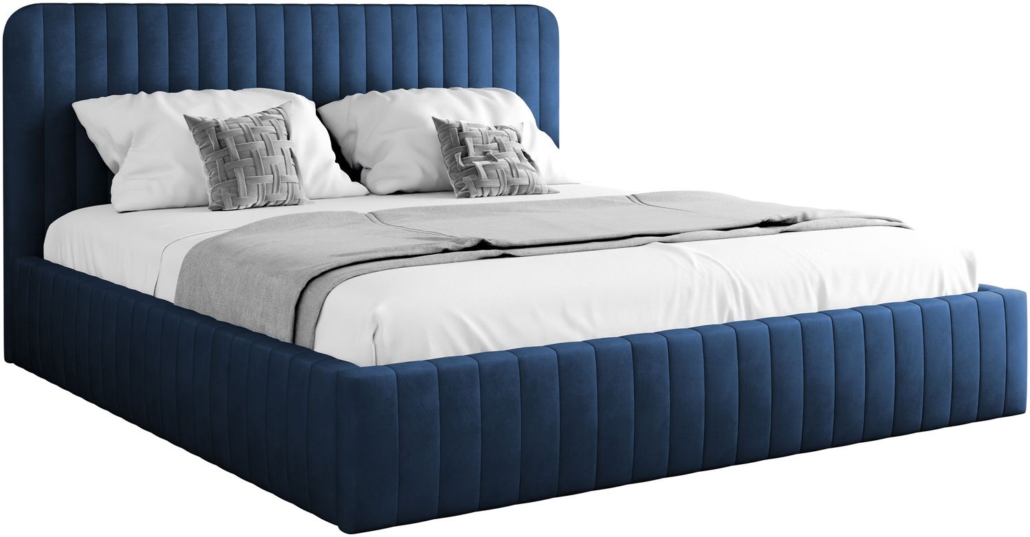 mirjan24 Polsterbett mit Bettkasten Cizron, Doppelbett , blau, 180x200 cm Bild 1
