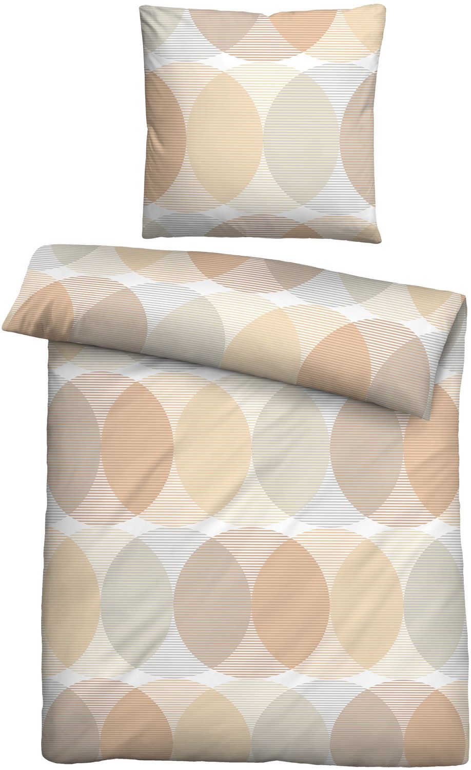 biberna Tencel Bettwäsche 0474493 KREISE, gold, 1x 155x200 cm + 1x 80x80 cm Bild 1