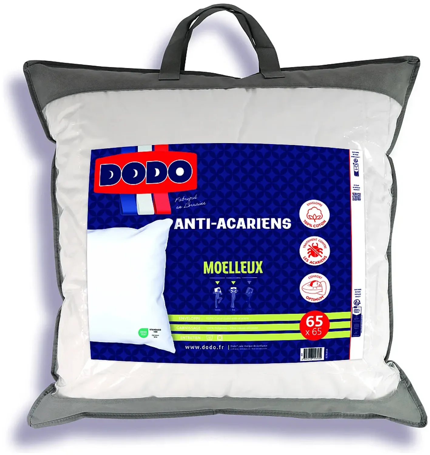 DODO - ACTIPLUS Kopfkissen Stoff Weiß - B 65 cm x H 10 cm x L 65 cm Bild 1