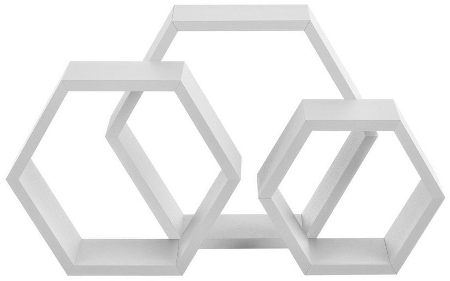 Wandregal Lyngdal 3er Set Wabendesign Weiß en. casa Bild 1