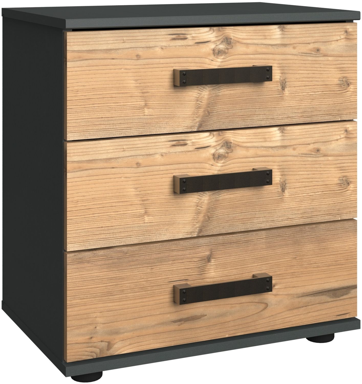 Nachtschrank >Stockholm I< (B/H/T: 52x58x38 cm) in braun - 52x58x38cm (BxHxT) Bild 1