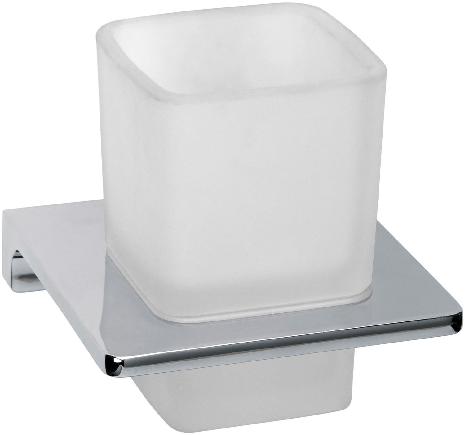 BadeDu SIRIUS Glas mit Halter Chrom Bild 1