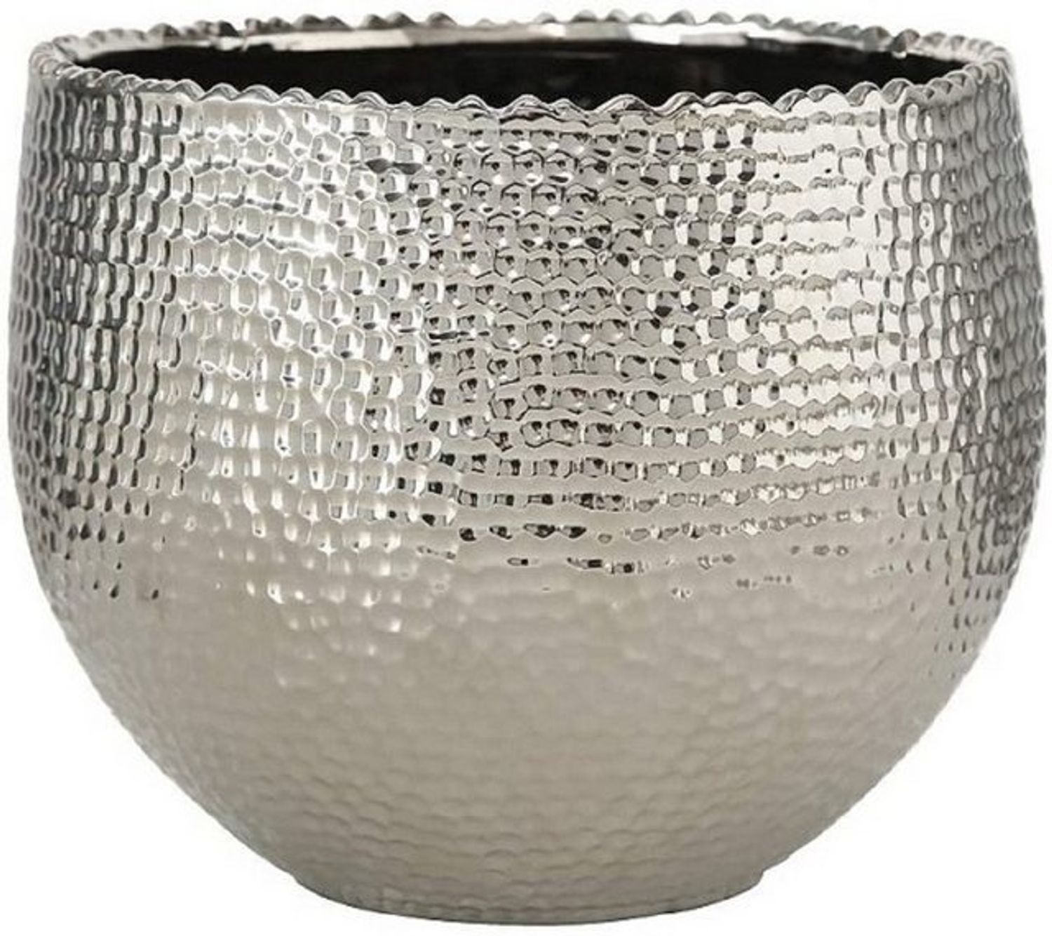 BOLTZE GRUPPE GmbH Übertopf Übertopf Lajos Steingut H. 19 cm Ø. 24 cm silber groß Bild 1